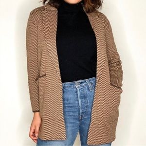 JCREW Sophie open-front sweater-blazer in chevron - Size XS
